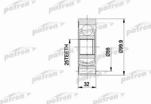 Patron PCV1005 - Шарнирный комплект, ШРУС, приводной вал autospares.lv