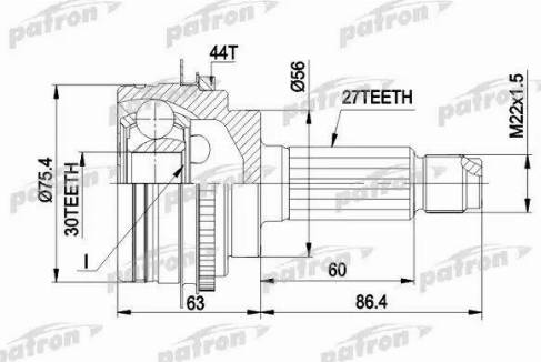 Patron PCV1084 - Шарнирный комплект, ШРУС, приводной вал autospares.lv