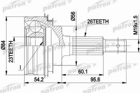 Patron PCV1030 - Шарнирный комплект, ШРУС, приводной вал autospares.lv