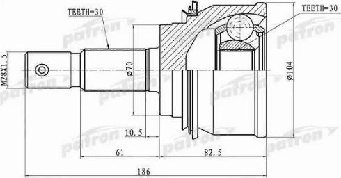 Patron PCV1079 - Шарнирный комплект, ШРУС, приводной вал autospares.lv