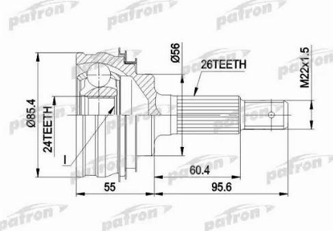 Patron PCV1070 - Шарнирный комплект, ШРУС, приводной вал autospares.lv