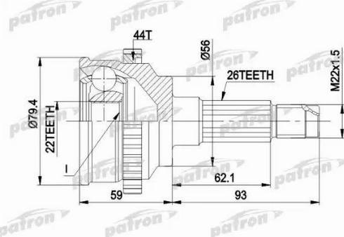 Patron PCV1141 - Шарнирный комплект, ШРУС, приводной вал autospares.lv