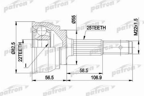 Patron PCV1163 - Шарнирный комплект, ШРУС, приводной вал autospares.lv