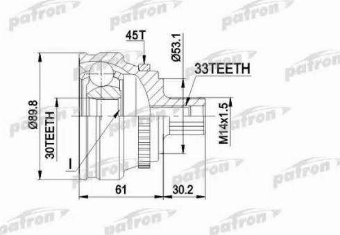 Patron PCV1112 - Шарнирный комплект, ШРУС, приводной вал autospares.lv