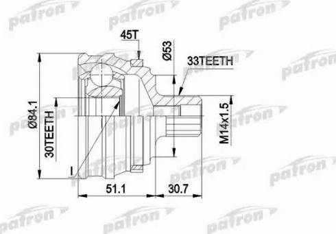 Patron PCV1122 - Шарнирный комплект, ШРУС, приводной вал autospares.lv