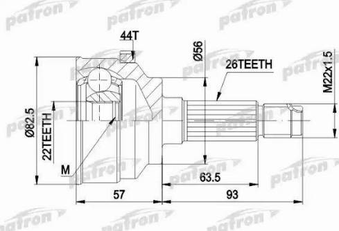 Patron PCV1398 - Шарнирный комплект, ШРУС, приводной вал autospares.lv