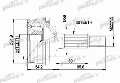 Patron PCV1346 - Шарнирный комплект, ШРУС, приводной вал autospares.lv