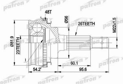 Patron PCV1347 - Шарнирный комплект, ШРУС, приводной вал autospares.lv