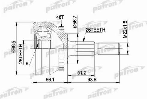 Patron PCV1368 - Шарнирный комплект, ШРУС, приводной вал autospares.lv