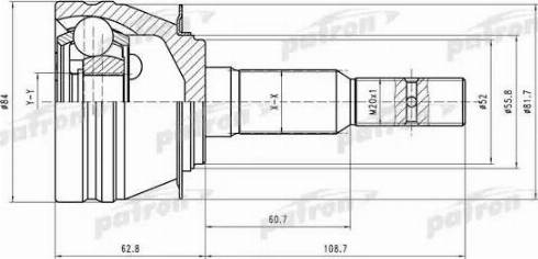 Patron PCV1311 - Шарнирный комплект, ШРУС, приводной вал autospares.lv