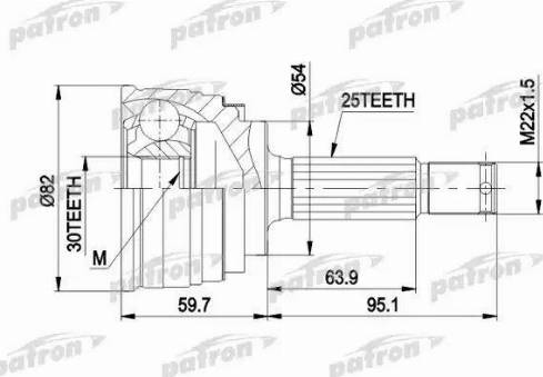 Patron PCV1329 - Шарнирный комплект, ШРУС, приводной вал autospares.lv