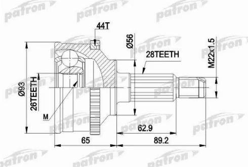 Patron PCV1328 - Шарнирный комплект, ШРУС, приводной вал autospares.lv