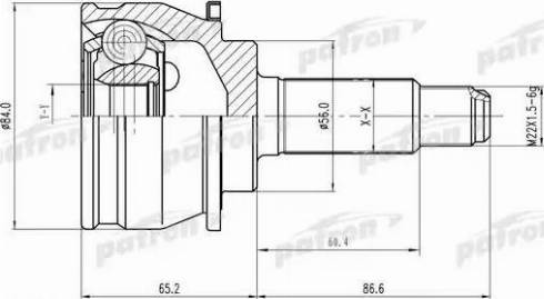 Patron PCV1247 - Шарнирный комплект, ШРУС, приводной вал autospares.lv