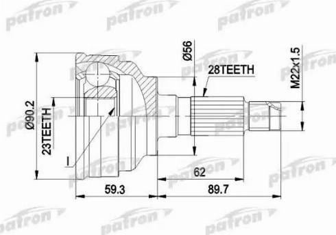 Patron PCV1268 - Шарнирный комплект, ШРУС, приводной вал autospares.lv