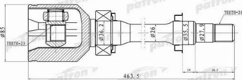 Patron PCV1213 - Шарнирный комплект, ШРУС, приводной вал autospares.lv