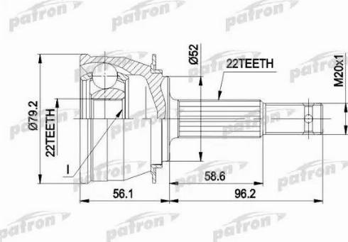 Patron PCV1234 - Шарнирный комплект, ШРУС, приводной вал autospares.lv