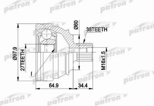 Patron PCV1230 - Шарнирный комплект, ШРУС, приводной вал autospares.lv