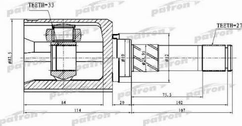 Patron PCV1745 - Шарнир, ШРУС, приводной вал autospares.lv