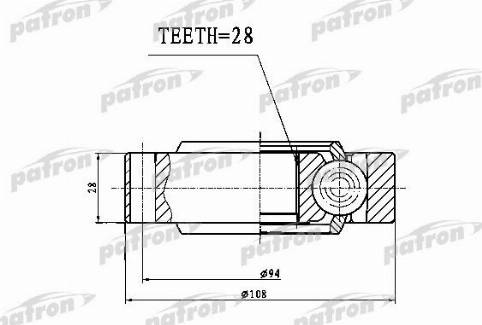 Patron PCV1755 - Шарнир, ШРУС, приводной вал autospares.lv