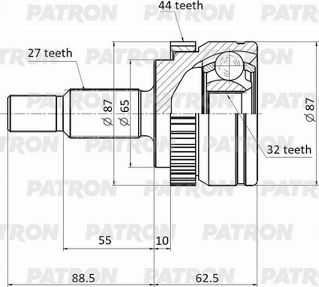 Patron PCV1732 - Шарнирный комплект, ШРУС, приводной вал autospares.lv