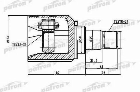 Patron PCV1777 - Шарнир, ШРУС, приводной вал autospares.lv