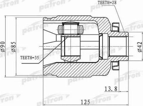 Patron PCV3063 - Шарнирный комплект, ШРУС, приводной вал autospares.lv