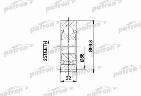 Patron PCV3002 - Шарнирный комплект, ШРУС, приводной вал autospares.lv