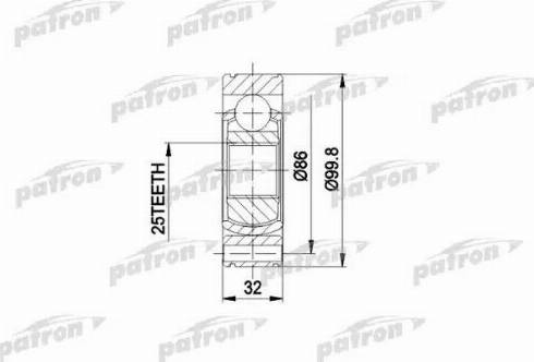 Patron PCV3020 - Шарнирный комплект, ШРУС, приводной вал autospares.lv