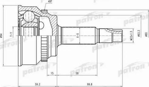 Patron PCV2175 - Шарнирный комплект, ШРУС, приводной вал autospares.lv