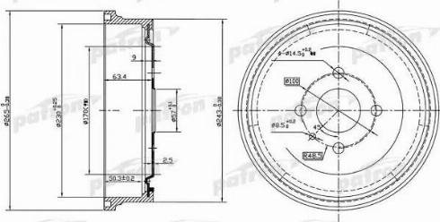 Patron PDR1551 - Тормозной барабан autospares.lv