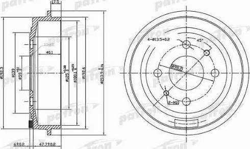 Patron PDR1044 - Тормозной барабан autospares.lv