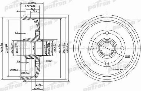 Patron PDR1057 - Тормозной барабан autospares.lv