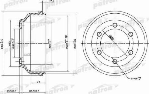 Patron PDR1068 - Тормозной барабан autospares.lv