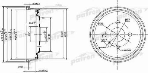 Patron PDR1118 - Тормозной барабан autospares.lv