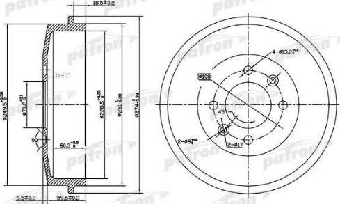 Patron PDR1126 - Тормозной барабан autospares.lv