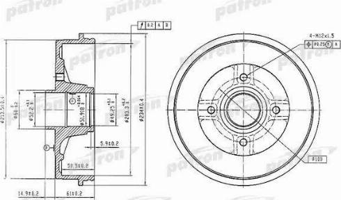 Patron PDR1347 - Тормозной барабан autospares.lv