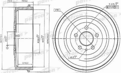 Patron PDR1223 - Тормозной барабан autospares.lv