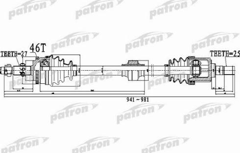 Patron PDS0494 - Приводной вал autospares.lv