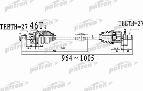 Patron PDS0491 - Приводной вал autospares.lv