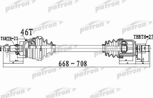 Patron PDS0498 - Приводной вал autospares.lv