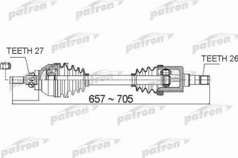 Patron PDS0486 - Приводной вал autospares.lv