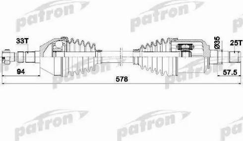 Patron PDS0435 - Приводной вал autospares.lv