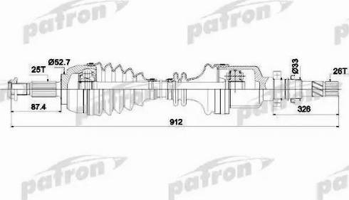 Patron PDS0436 - Приводной вал autospares.lv