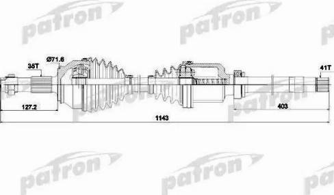 Patron PDS0425 - Приводной вал autospares.lv