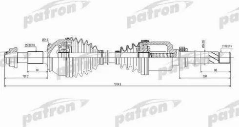 Patron PDS0427 - Приводной вал autospares.lv