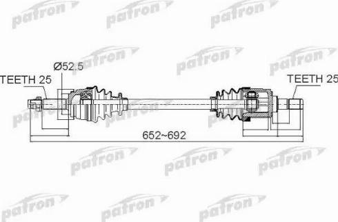 Patron PDS0503 - Приводной вал autospares.lv