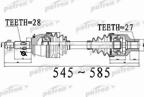 Patron PDS0534 - Приводной вал autospares.lv