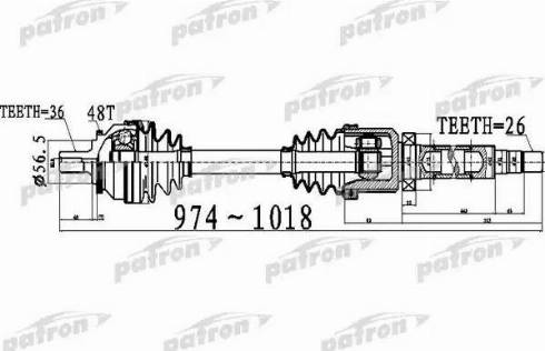 Patron PDS0536 - Приводной вал autospares.lv