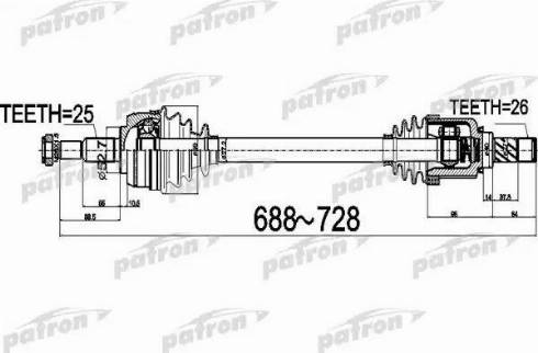 Patron PDS0529 - Приводной вал autospares.lv