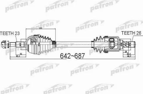 Patron PDS0524 - Приводной вал autospares.lv